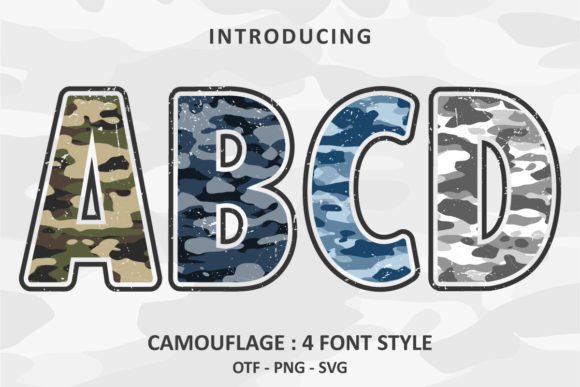Camouflage Color Font for Bold Editorial Headlines