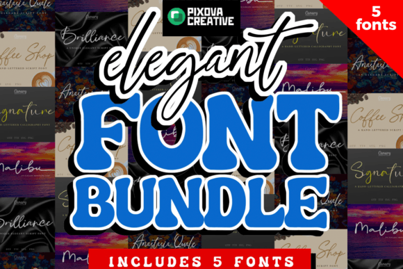 Elegant Bundle: A Script Handwritten Font Collection for Crafters