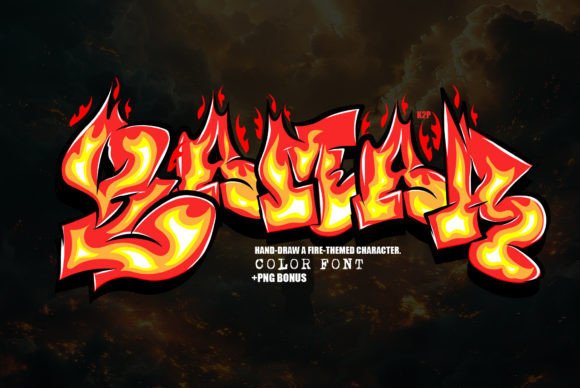 Qamar: A Fire Graffiti Colored Font for Small Business Branding