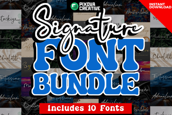 Signature Script Bundle Font